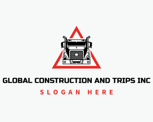 Trailer - Truck Logistics Triangle logo design