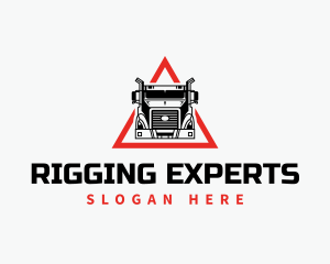 Truck Logistics Triangle logo design
