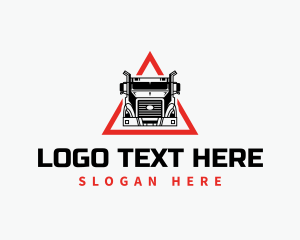 Shipping Service - Truck Logistics Triangle logo design