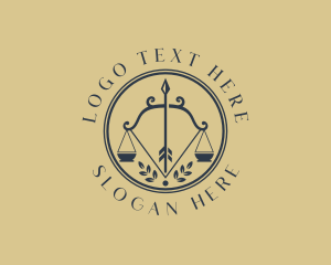 Court - Scale Legal Bow logo design