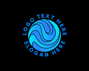 Ocean - Water Wave Sphere logo design