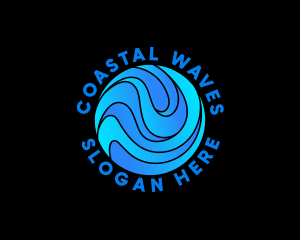 Water Wave Sphere logo design