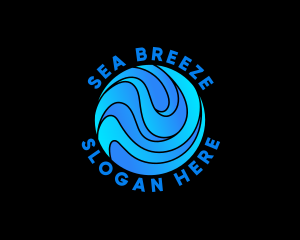 Water Wave Sphere logo design