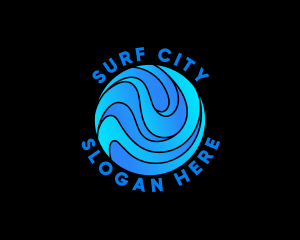 Water Wave Sphere logo design