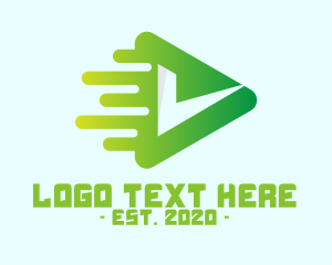 Video Player - Green Fast Media Player logo design