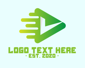 Streaming - Green Fast Media Player logo design