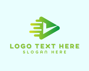 Correct - Media Player Letter V logo design