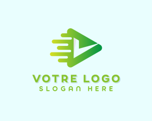Vlogger - Media Player Letter V logo design