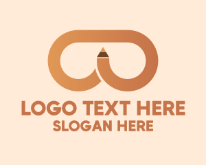 Teacher - Brown Pencil Glasses logo design