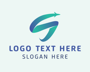 Commercial Plane - Airplane Tourism Letter S logo design