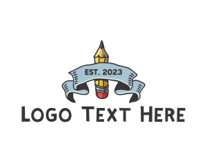 School - Art School Pencil logo design