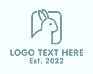 Hopping - Cute Pet Rabbit logo design