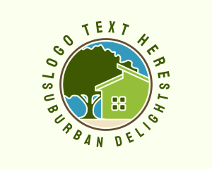 Suburban - Green House Tree logo design