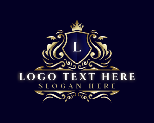 Boutique - Royal Leaf Shield logo design