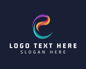 Email - Modern Gradient Swirl Letter E logo design