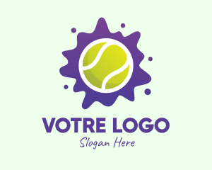 Tennis Player - Tennis Ball Splatter logo design
