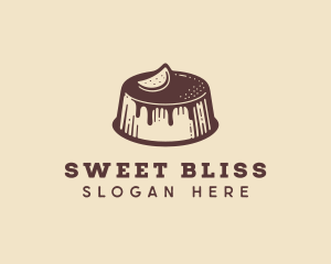 Pudding - Custard Dessert Flan logo design