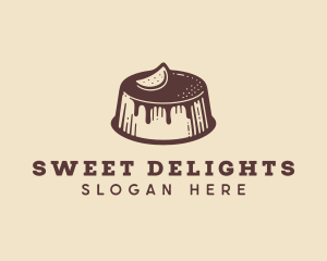 Dessert - Custard Dessert Flan logo design