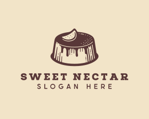 Custard Dessert Flan logo design