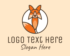 Animal - Fox Circle Animal logo design