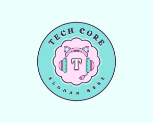 Cute Gamer Headset logo design