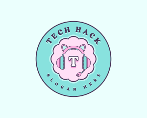 Cute Gamer Headset logo design