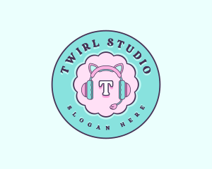 Cute Gamer Headset logo design