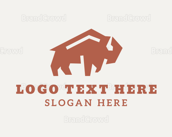 Bison Bullfighting Animal Logo