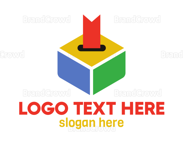 Cube Box Ribbon Logo