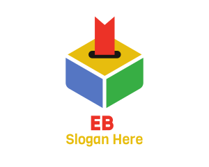 Cube Box Ribbon  Logo