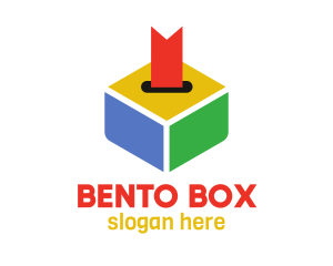 Cube Box Ribbon  logo design