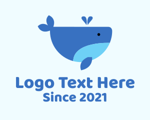 Arctic - Cute Blue Whale logo design