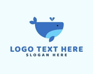 Ocean Fish - Cute Ocean Whale logo design