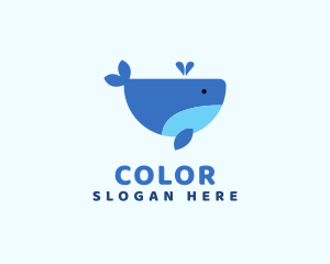 Cute Ocean Whale Logo