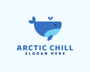 Cute Ocean Whale logo design