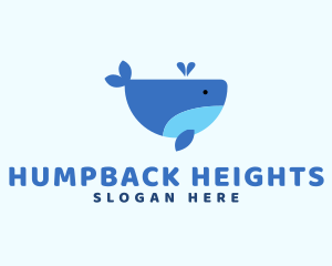 Cute Ocean Whale logo design