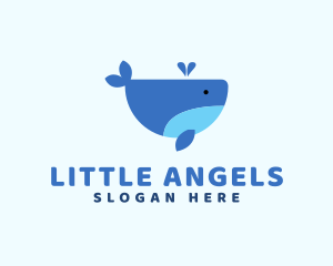 Aquatic - Cute Ocean Whale logo design
