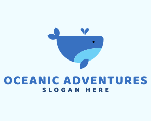 Cute Ocean Whale logo design