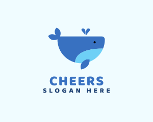 Aquarium - Cute Ocean Whale logo design