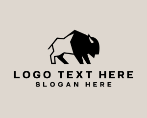 Buffalo - Bison Buffalo Herd logo design