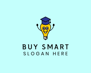 Smart Academic Lightbulb logo design