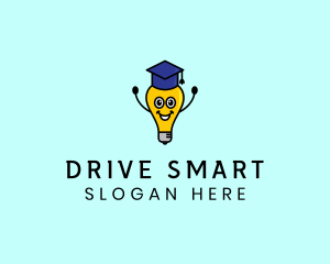 Smart Academic Lightbulb logo design