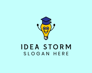 Smart Academic Lightbulb logo design