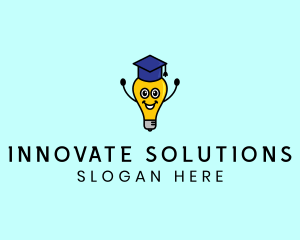 Smart Academic Lightbulb logo design