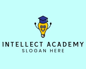 Smart Academic Lightbulb logo design