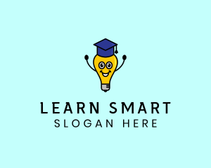 Smart Academic Lightbulb logo design