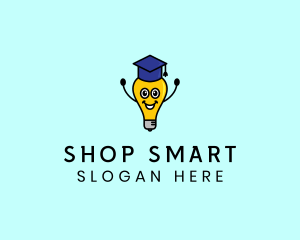 Smart Academic Lightbulb logo design