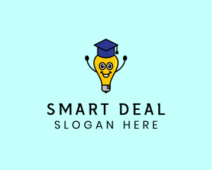 Smart Academic Lightbulb logo design