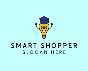 Smart Academic Lightbulb logo design