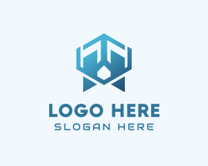 Abstract Geometric Lungs logo design